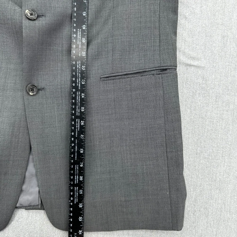 Hart Schaffner Marx Blazer Mens 42L Gray Two Button Suit Jacket Wool Blend